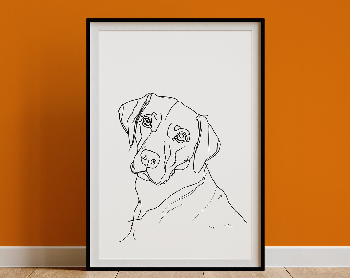 Labrador Head Kind Face Timeless Clean Line Art Portrait Poster - Image 3