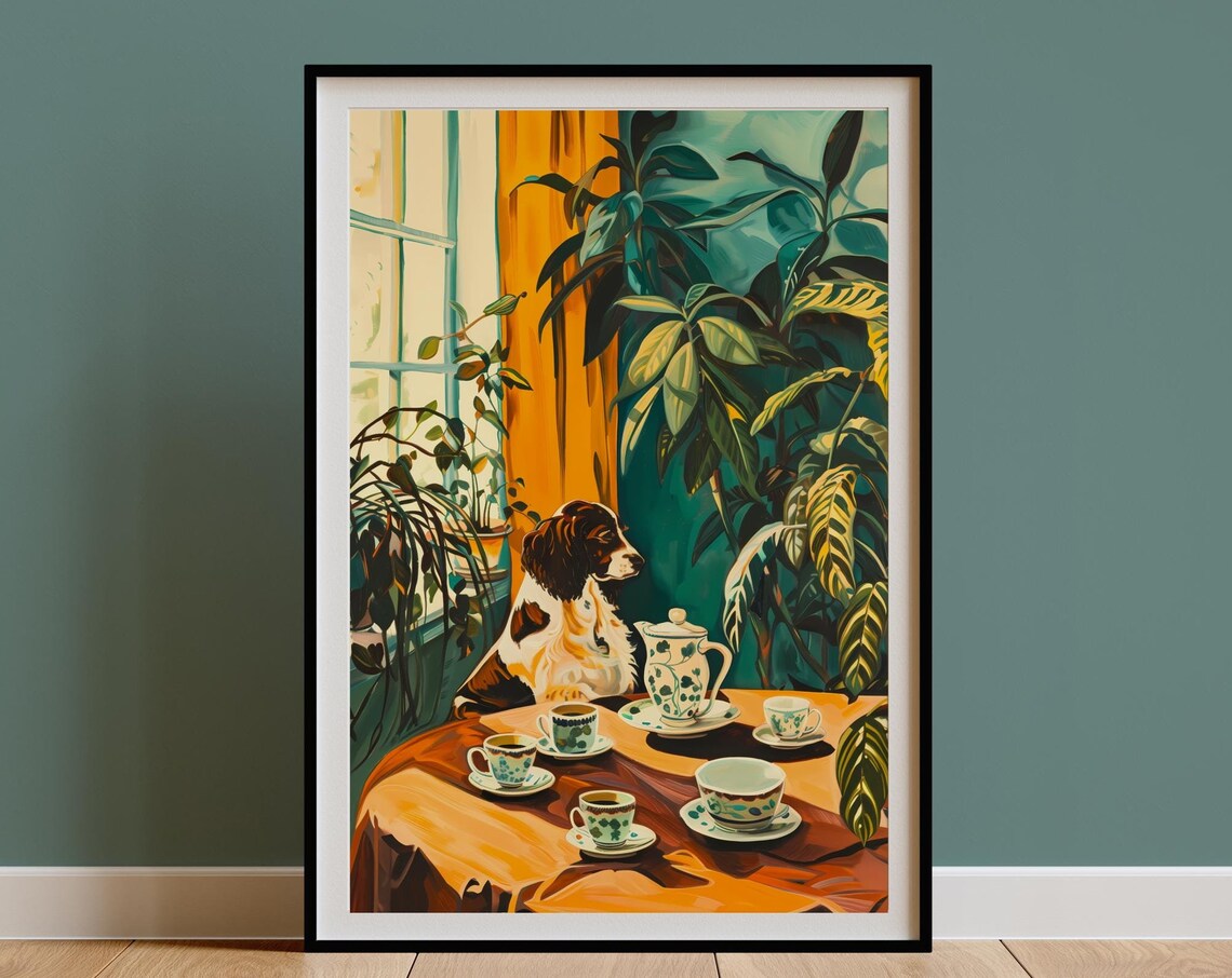 Retro Spaniel Print, Vintage Kitchen Art Print