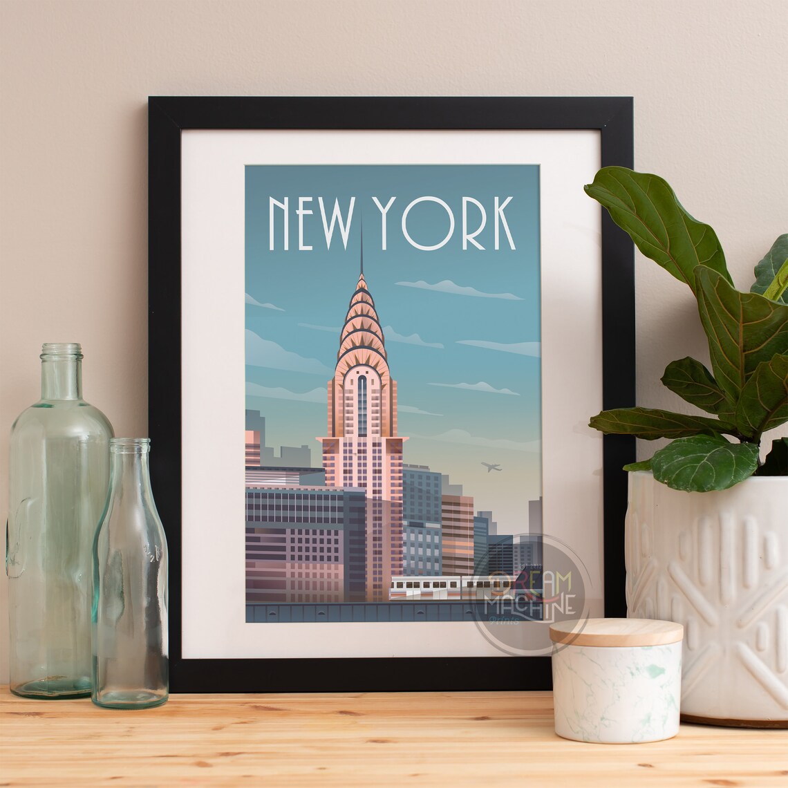 New York City Skyline, Watercolor Art Print