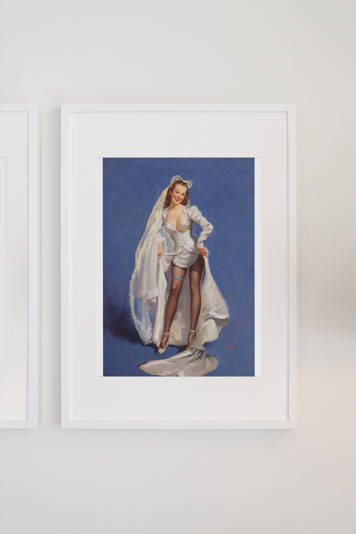 Gil Elvgren Something Blue Vintage Bridal Pin Up Girl Poster - Image 3