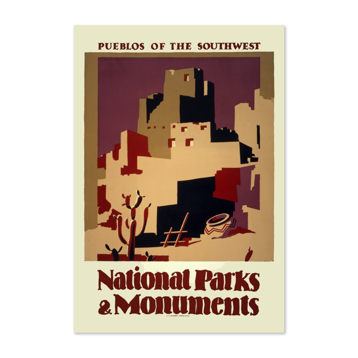 Pueblos of the Southwest National Parks and Monuments WPA Poster