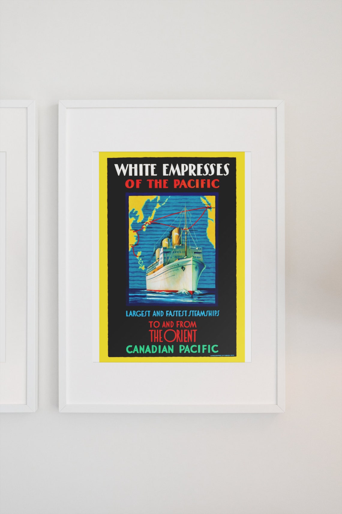 White Empresses of the Pacific 1930 Canadian Pacific Liner Poster - Image 3