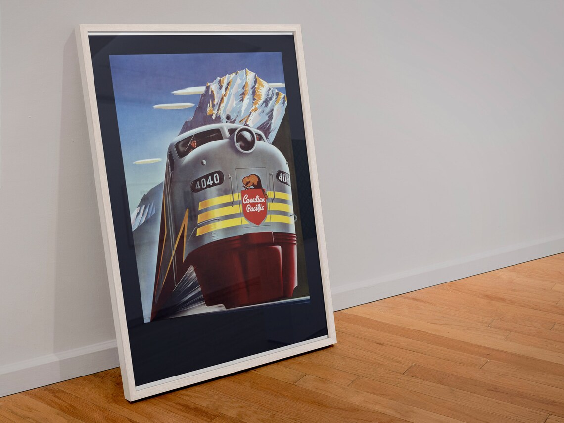 Canadian Pacific Locomotive 4040 Vintage Railroad Train Poster - Image 4