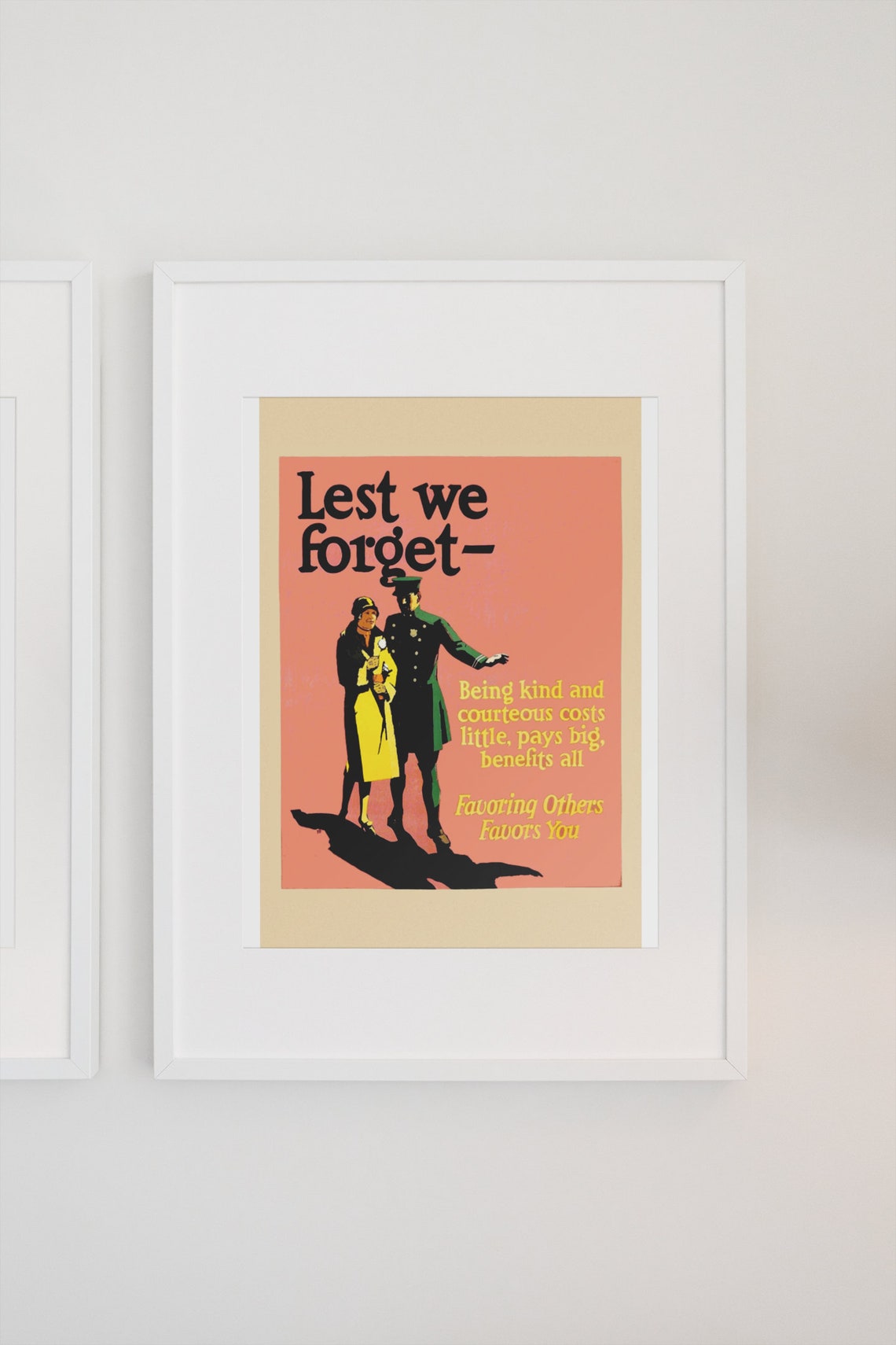 Lest We Forget 1920s Doorman Favoring Others Favors You Poster - Image 3