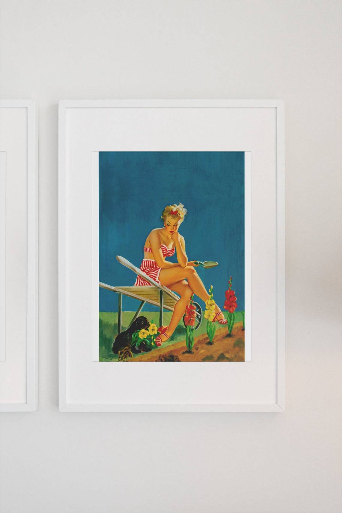 Gil Elvgren Dumb Pluck Vintage Pin Up Girl With Puppy Poster - Image 3