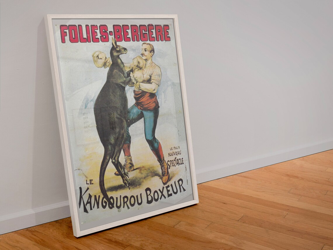 Folies Bergere Kangourou Boxeur Boxing Kangaroo French Poster - Image 4