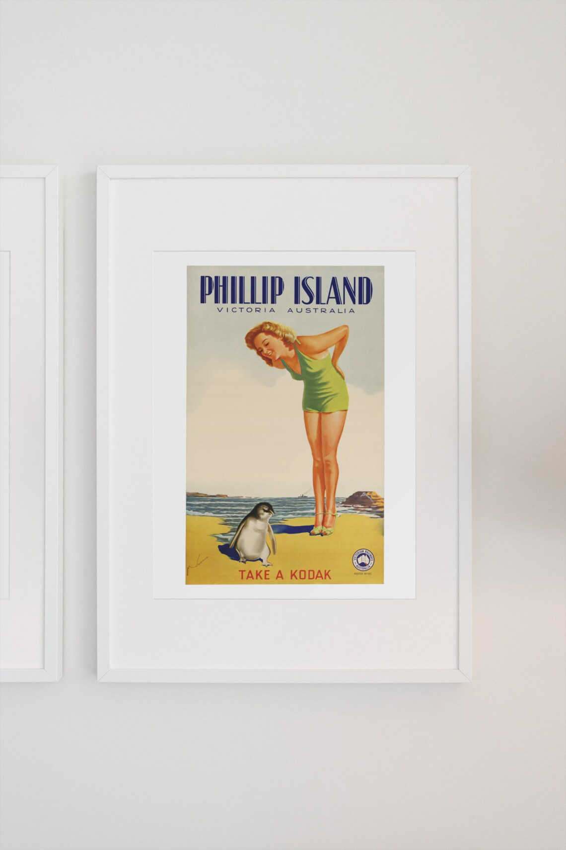 Phillip Island Australia Penguin Kodak Vintage Railway Travel Poster - Image 3