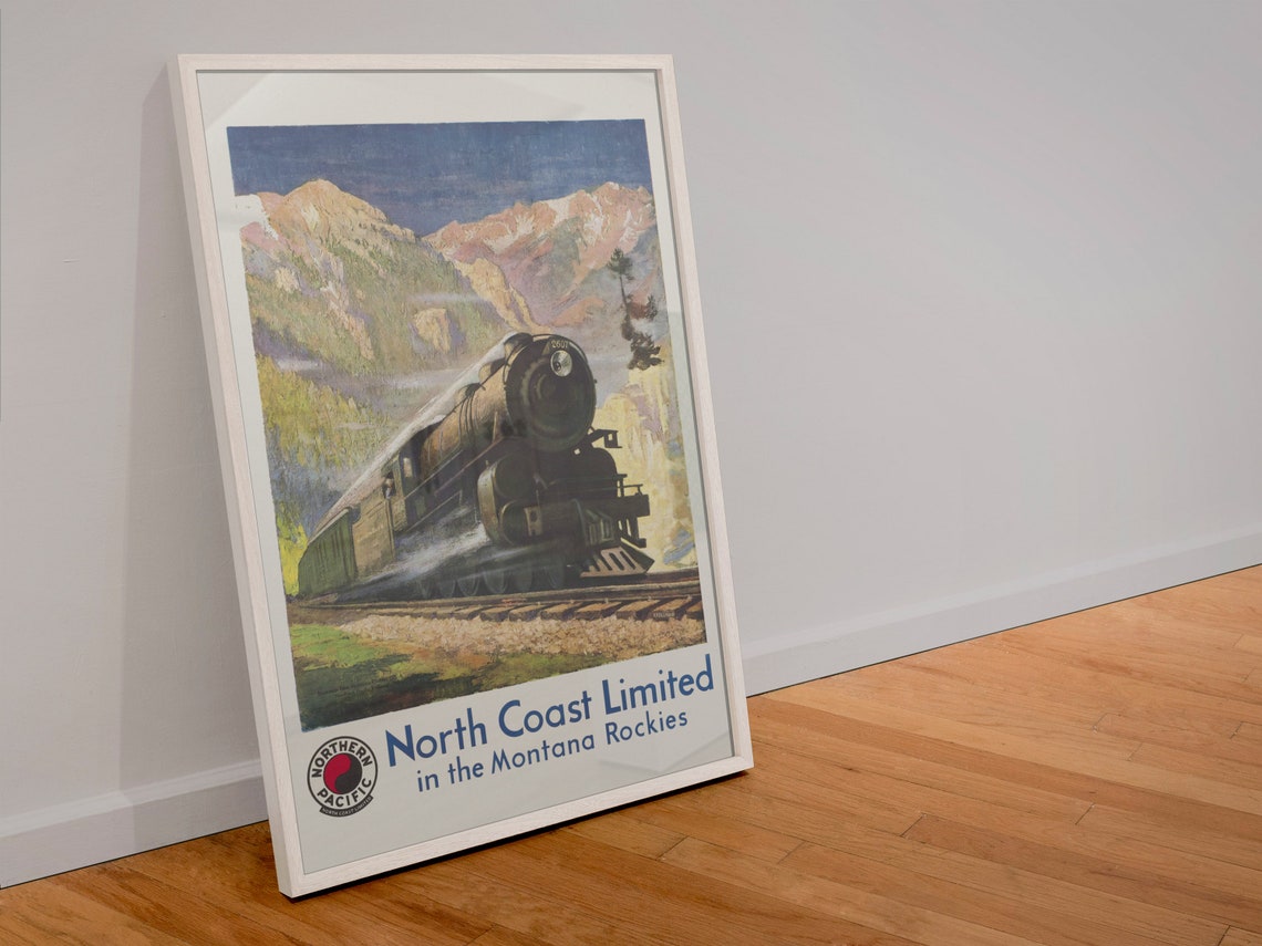 Northern Pacific North Coast Limited Montana Rockies Train Poster - Image 4