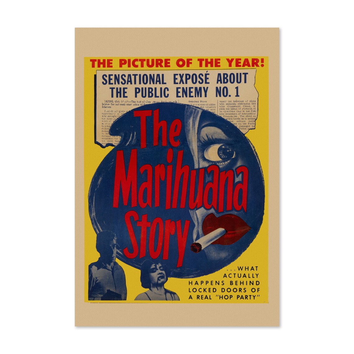 The Marihuana Story 1950s Anti-Drug Exploitation Expose Movie Poster