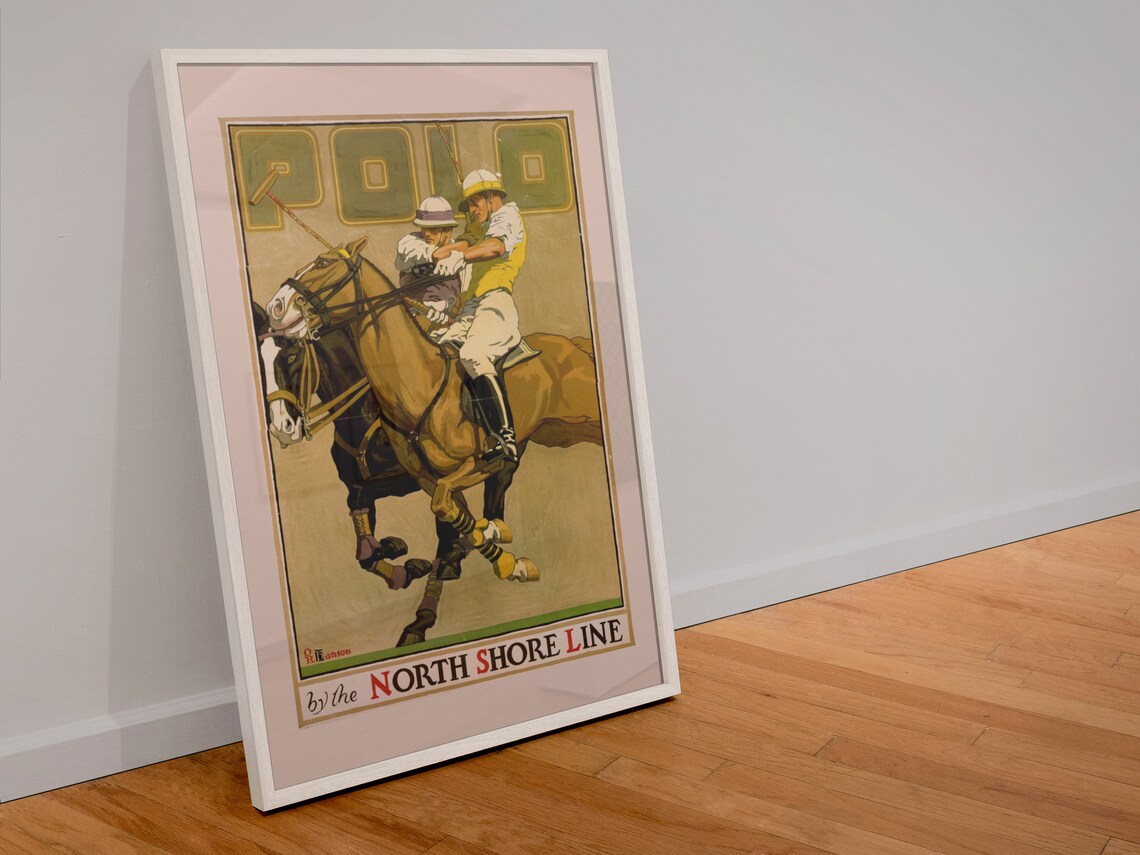 Polo by the North Shore Line 1920s Railway Vintage Travel Poster - Image 4