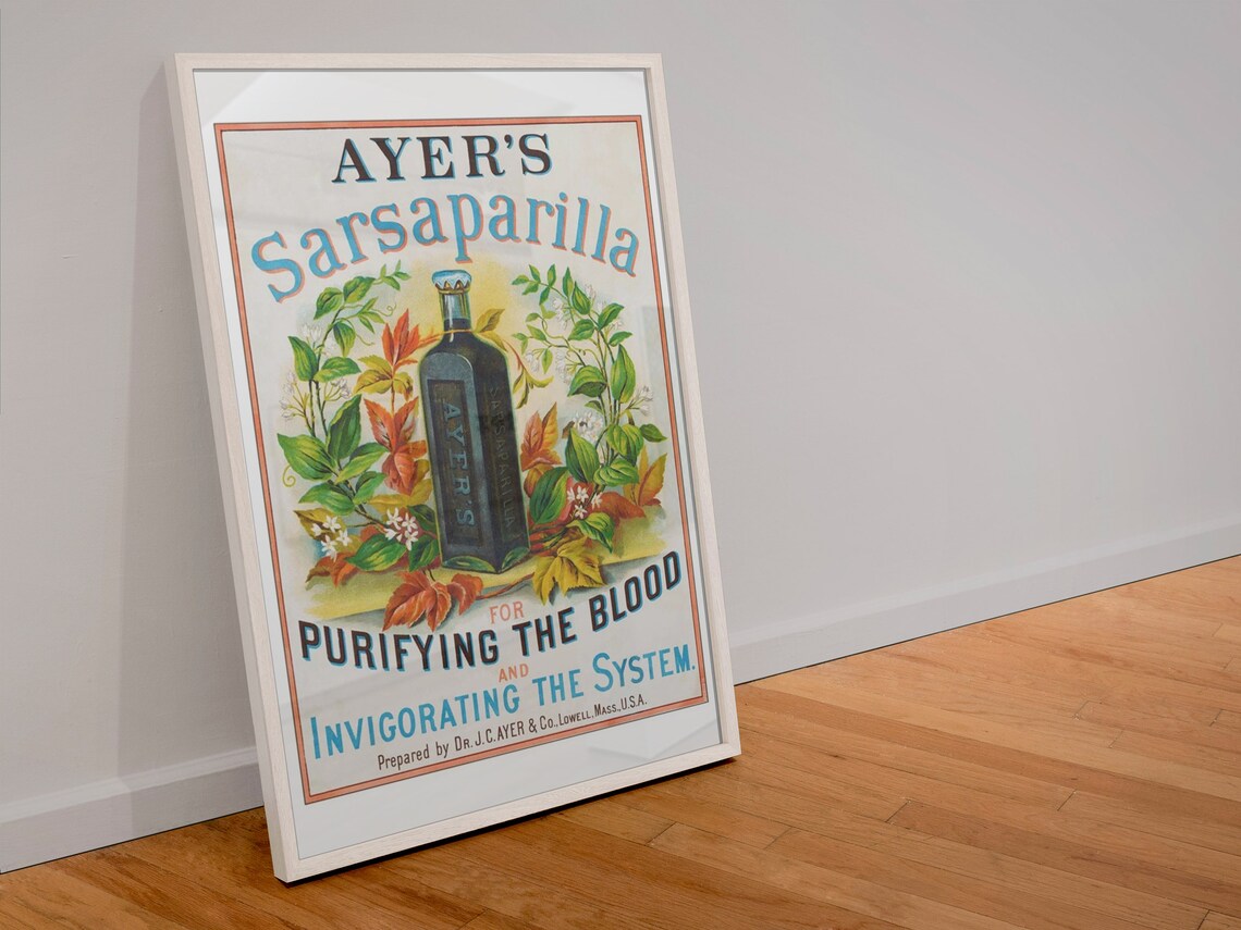 1860s Ayers Sarsaparilla Vintage Patent Medicine Art Print - Image 4