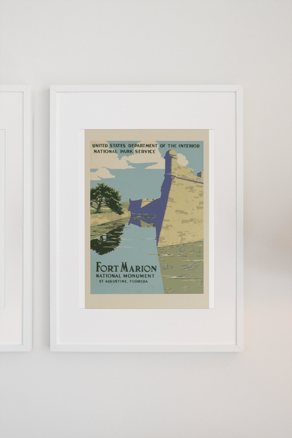 Fort Marion National Monument St Augustine Florida 1938 WPA Poster - Image 3