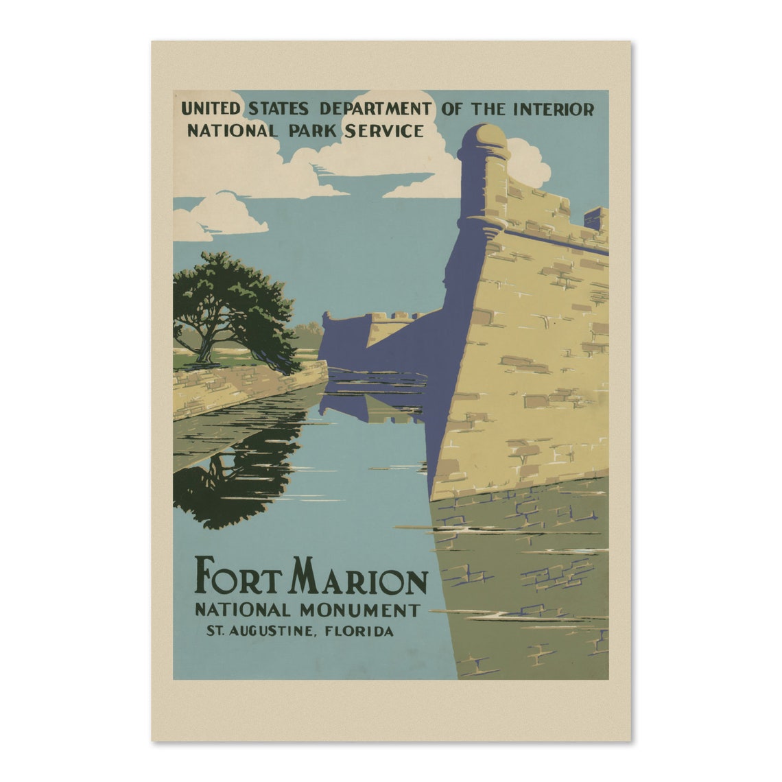 Fort Marion National Monument St Augustine Florida 1938 WPA Poster