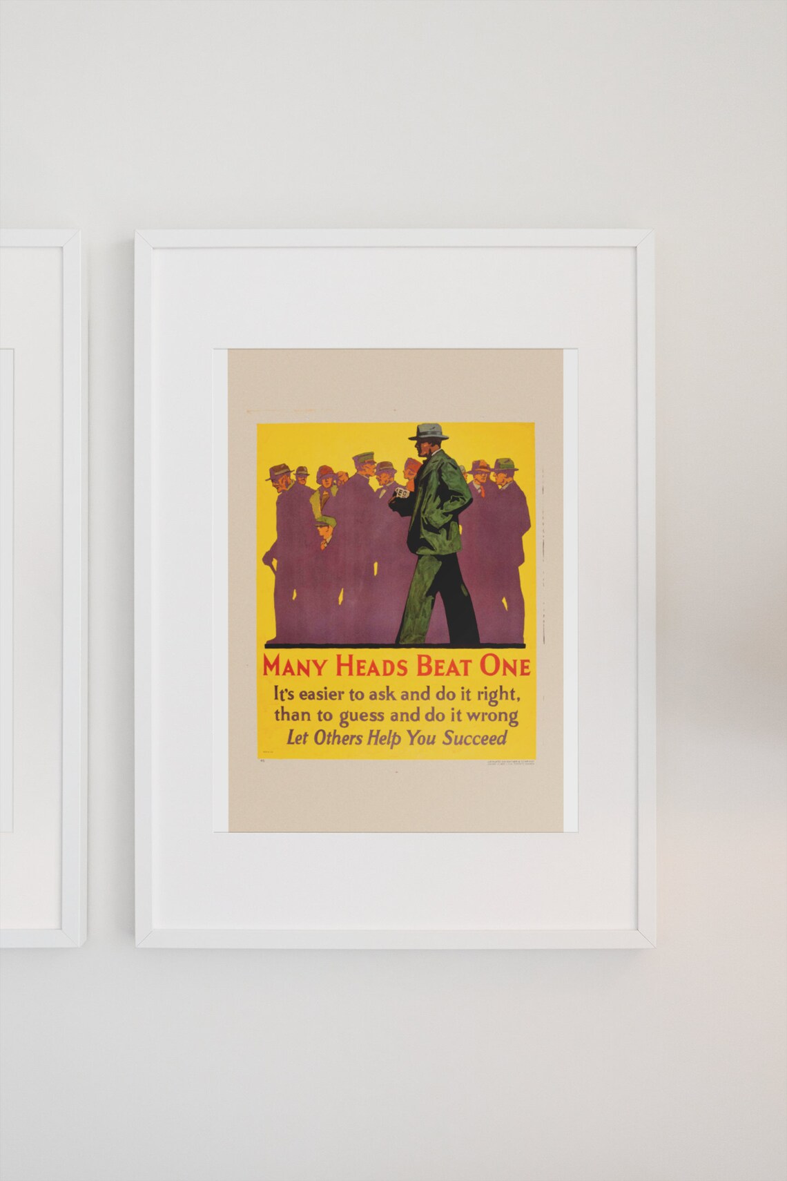 Many Heads Beat One Vintage Motivational Workplace Teamwork Poster - Image 3