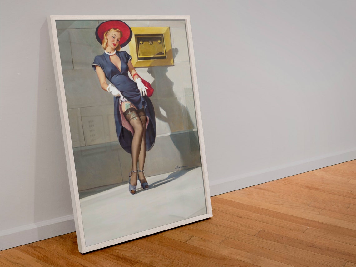 Gil Elvgren Socking It Away Vintage Savings Bank Pin Up Girl Poster - Image 4