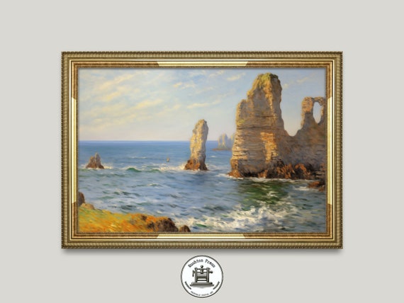 Claude Monet The Cliffs At Tretat 1885 Homage Landscape Wall Art Original