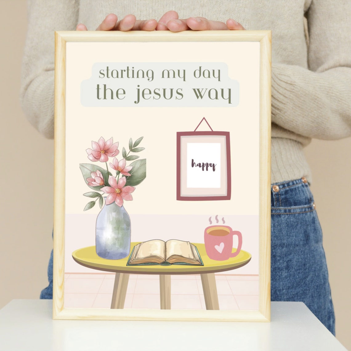 Starting My Day the Jesus Way Morning Devotional Illustrated Poster - Image 3
