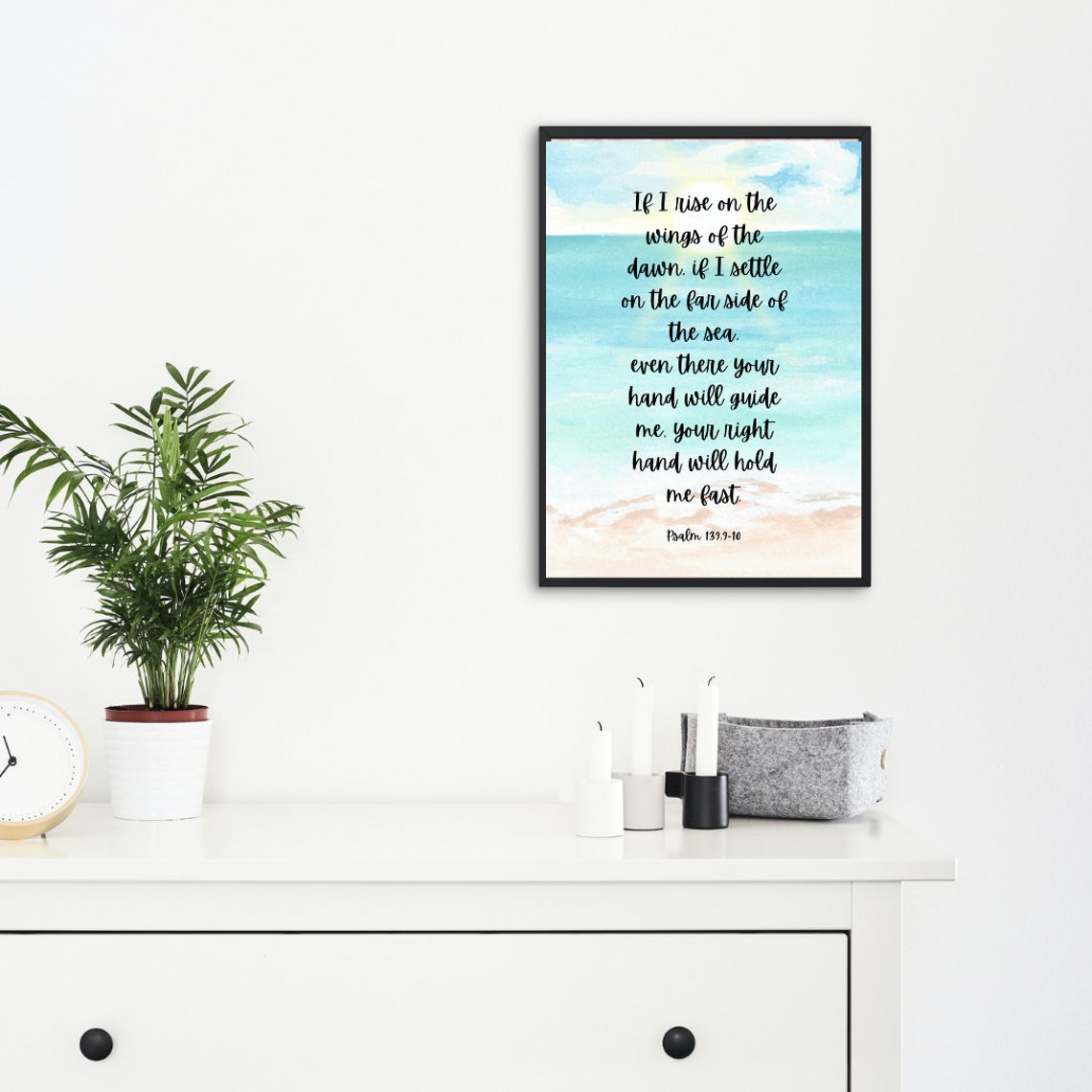 Psalm 139 If I Rise On The Wings Of The Dawn Scripture Bible Verse Wall Art - Image 2