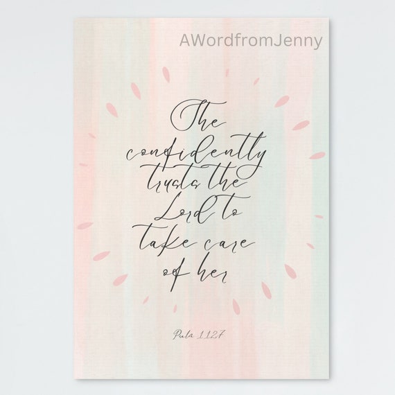 Psalm 1127 She Confidently Trusts The Lord Her Jesus Christian Bible Scripture Wall Art Gift For Her Dorm Room Decor