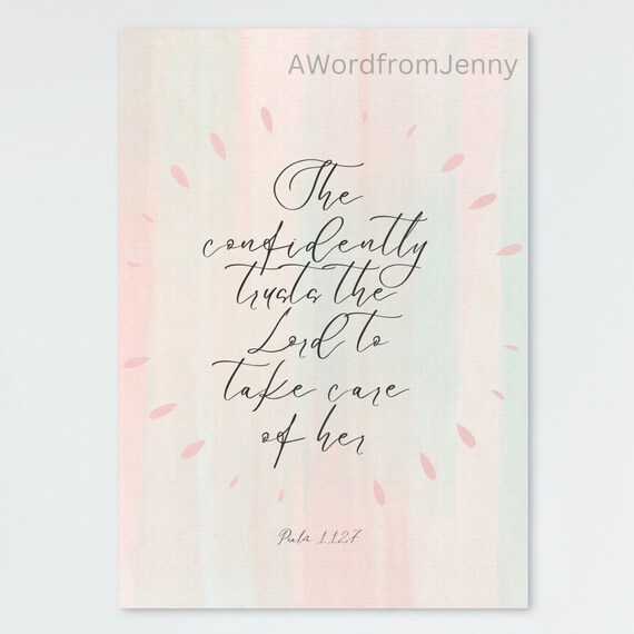 She Confidently Trusts the Lord Psalm 112 7 Pastel Scripture Poster
