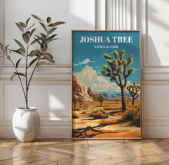 Joshua Tree National Park California Vintage Desert Travel Poster