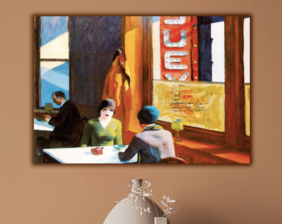 Edward Hopper Chop Suey Vintage Restaurant Interior Canvas Poster
