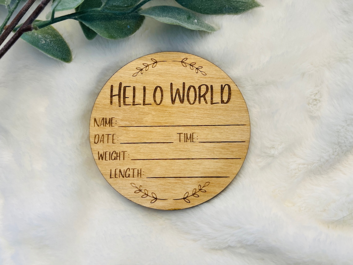 Hello World Personalized Baby Name Sign, Nursery