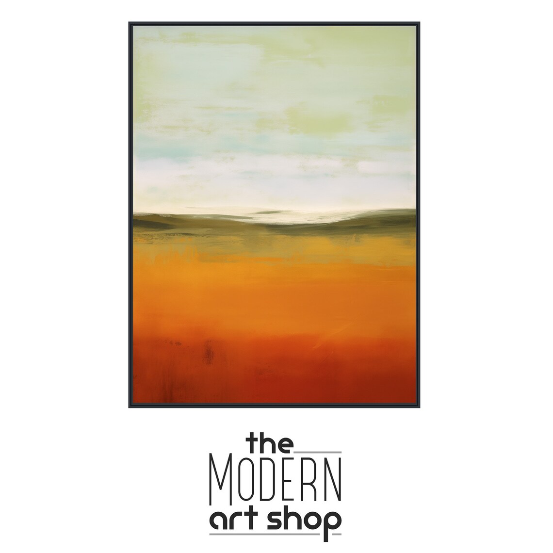 Minimal Abstract Landscape Art Print, Modern Autumn Field - Image 4