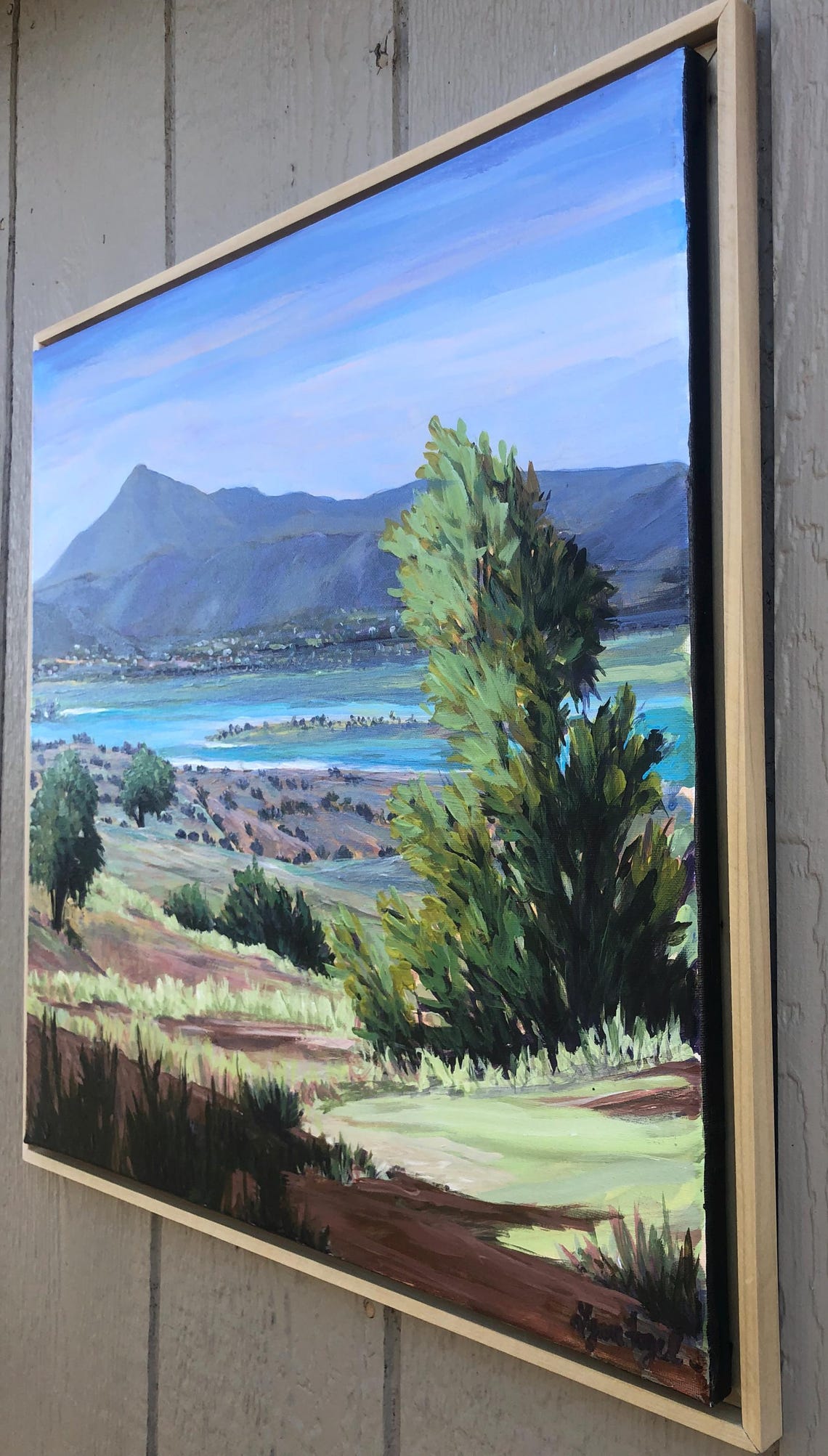 Lake Abiquiu 20 X 20 Original Framed New Mexico Oil Painting Of Abiquiu New Mexico Landscape Painting Of Abiquiu Lake - Image 4