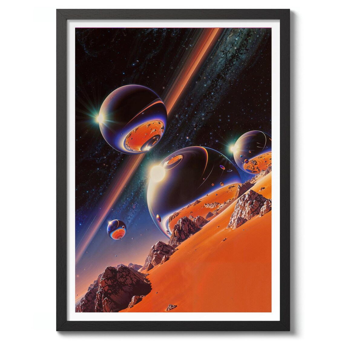 Music Of Spheres Space Poster, Planet And Galaxy
