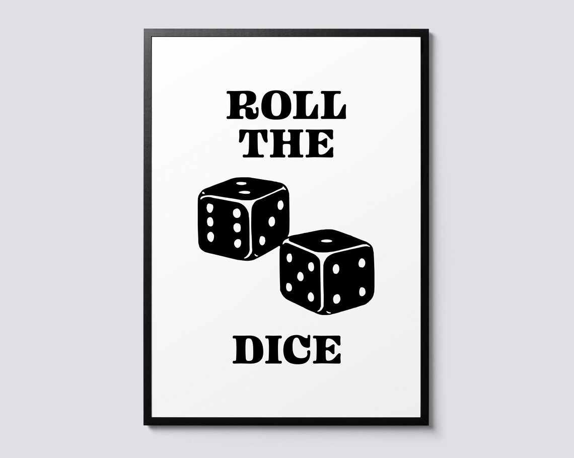 Roll The Dice Vintage Typography Art Print