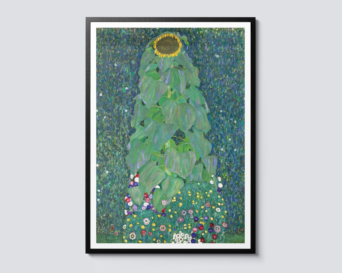 Gustav Klimt Sunflower Field Vintage Nature Art Print