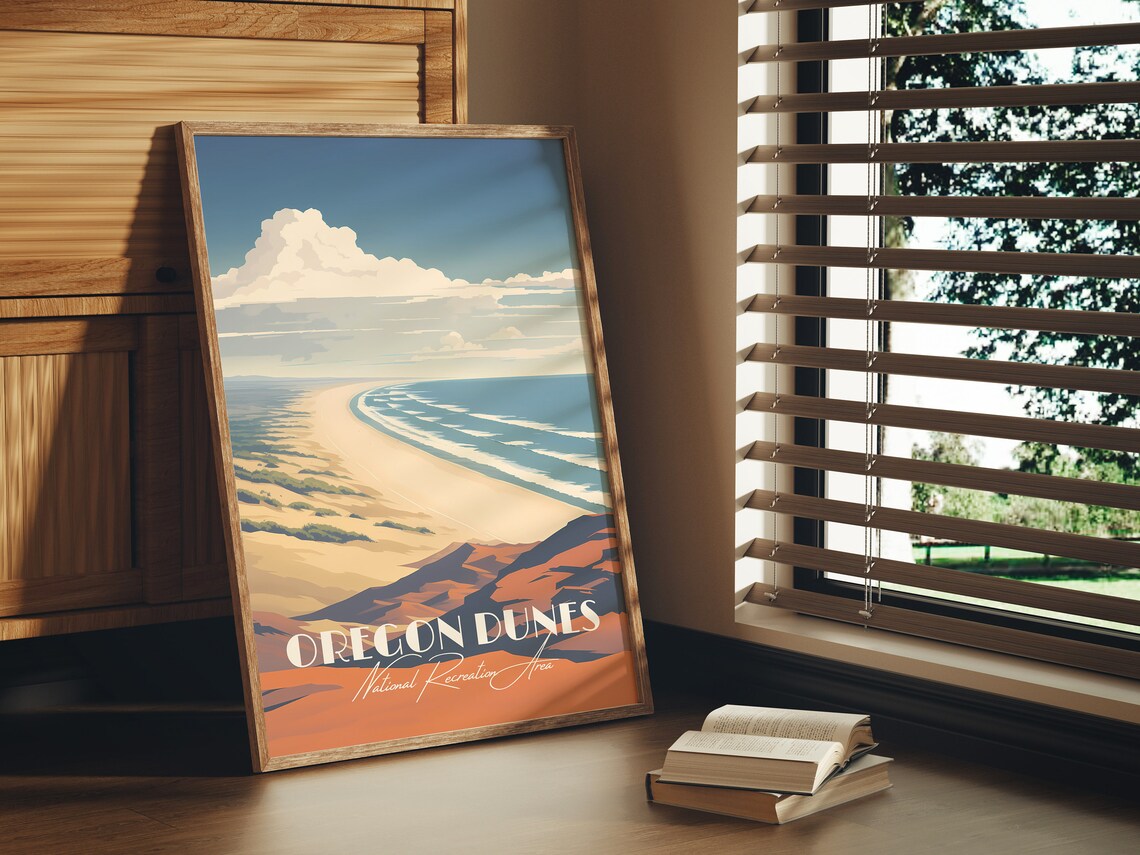Oregon Dunes National Recreation Area Beach Coastline Art Poster
