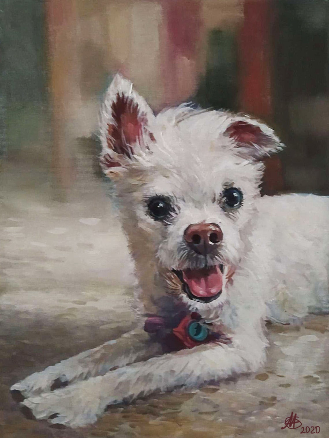 Portrait Of A Dog Portrait Of A Pet Personal Portrait Of A Dog Portrait Oil On Portrait Of A Handmade Pet Portrait As A Gift - Image 2