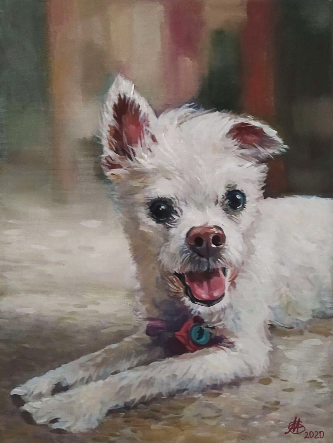 Portrait Of A Dog Personalized Pet Portrait Art Print - Image 3