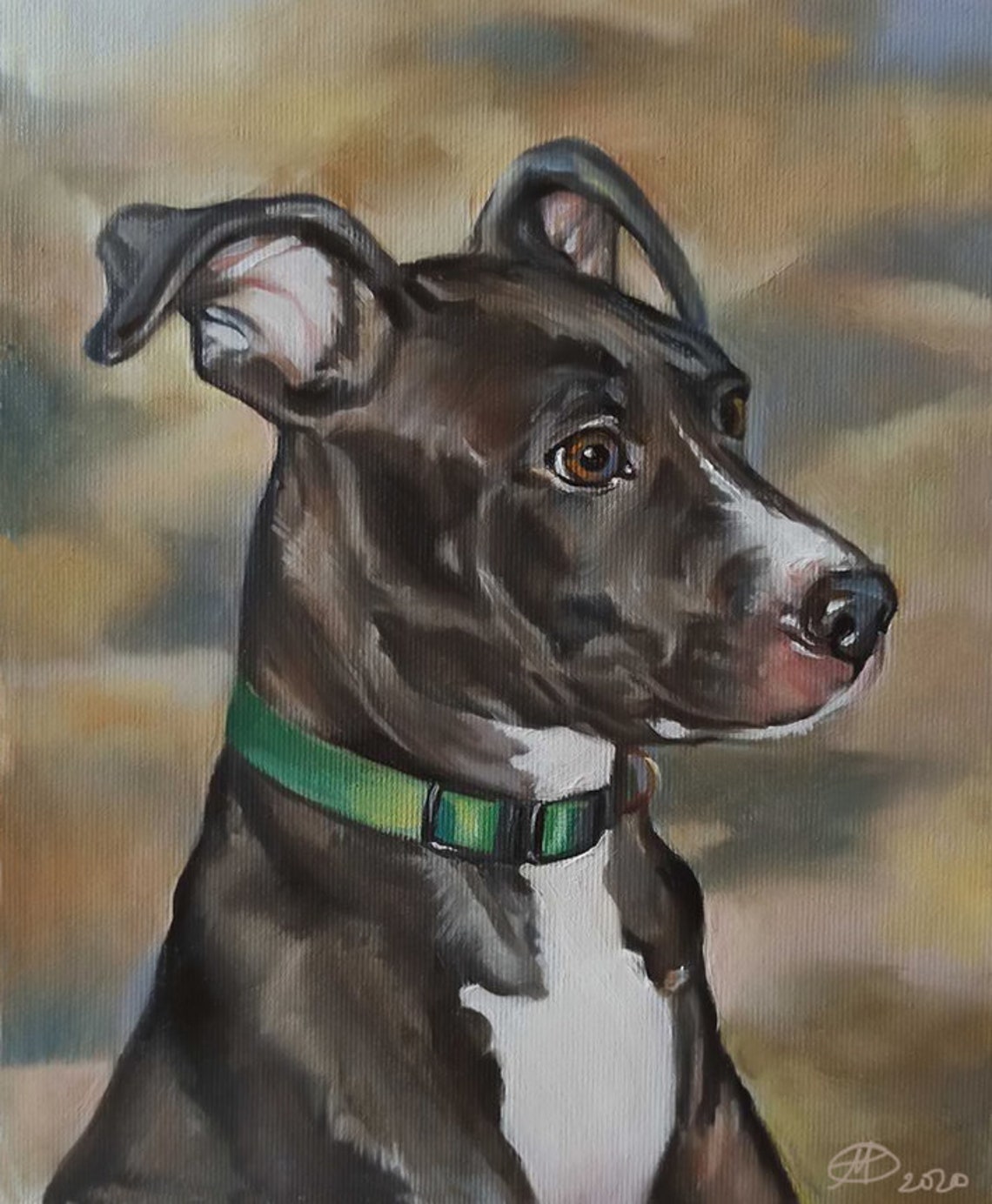 Custom Pet Portraits Painting Dog Portraits Dog Painting Oil Painting On Handmade Pet Portrait Custom Dog Portrait Fathers Day Gift - Image 2