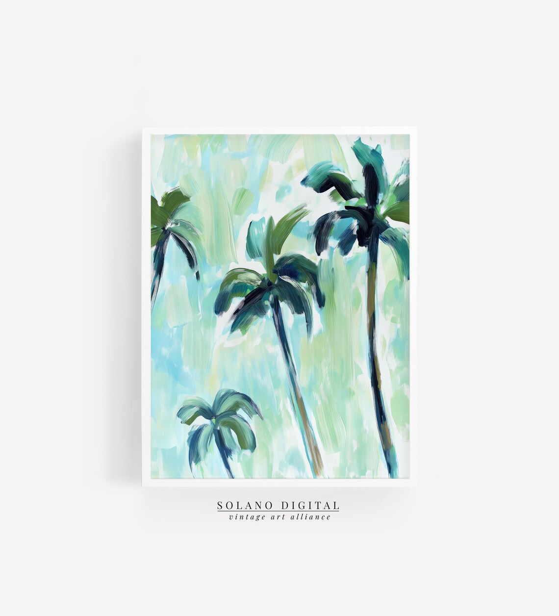 Palm Tree Art Print, Tropical Beach Landscape