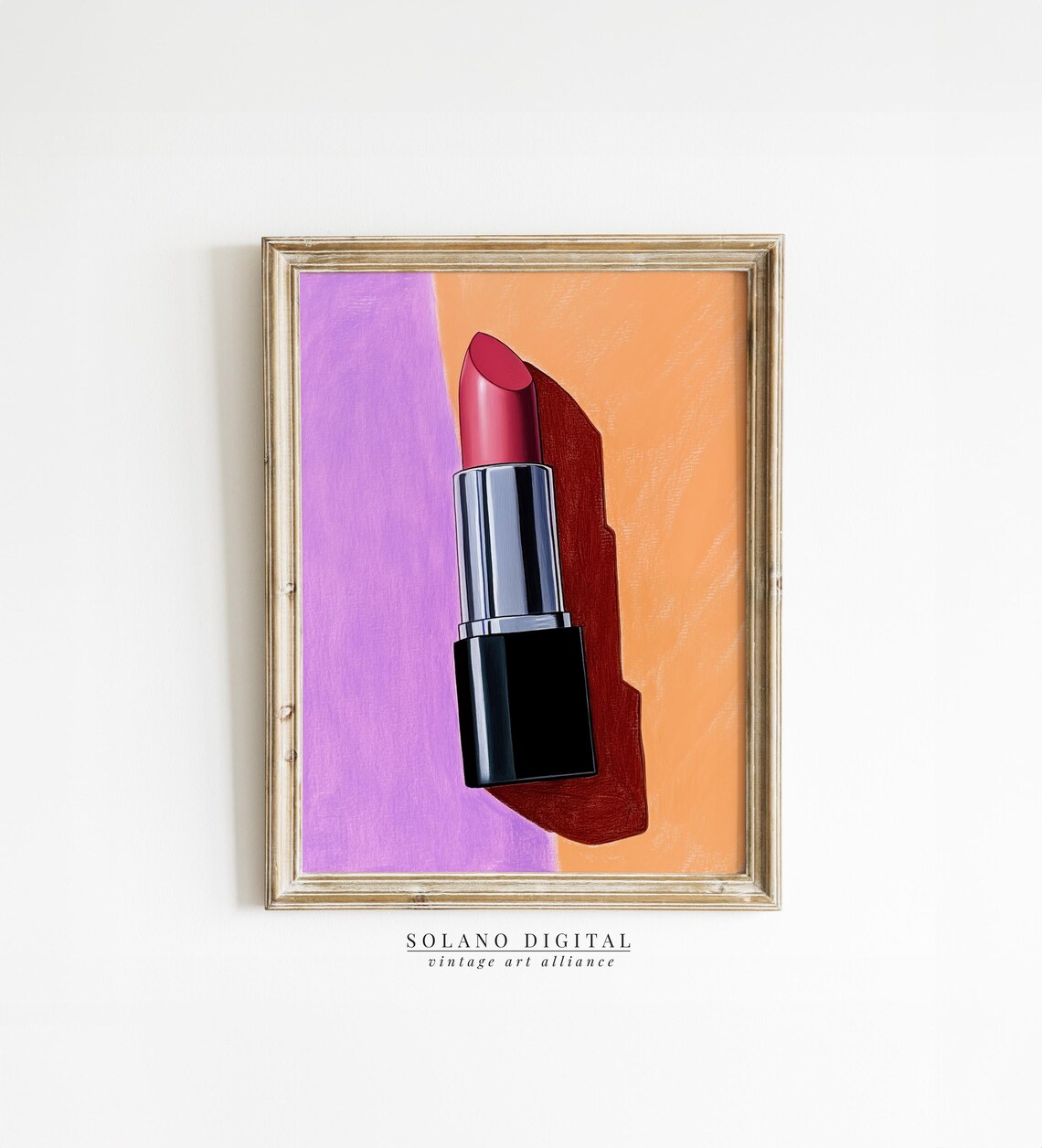 Lip Stick Wall Art Illustration Pop Girly Room Coquette Decor Minimalist Make Up