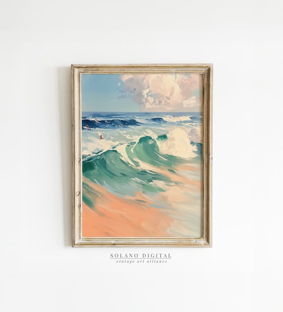 Surfers Wall Art Painting Decor Surfer Gift Surfing Print Maximalist
