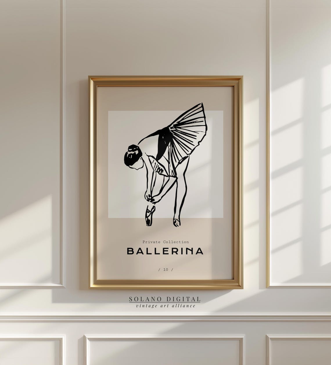 Ballerina Bending Minimalist Line Art Private Collection Poster