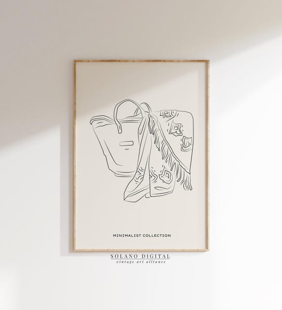 Minimalist Tote Bag Line Art Print Fashion Wall For Closet Or Bedroom Modern Boho Decor