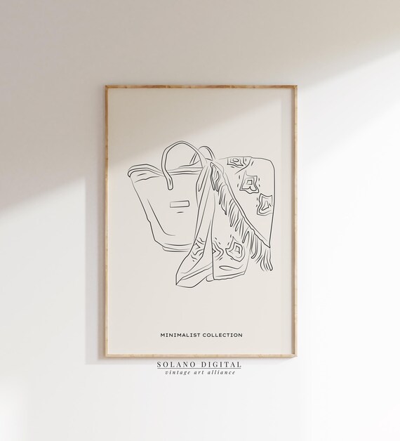 Tote Bag Line Art Fashion Illustration Minimalist Decor Poster
