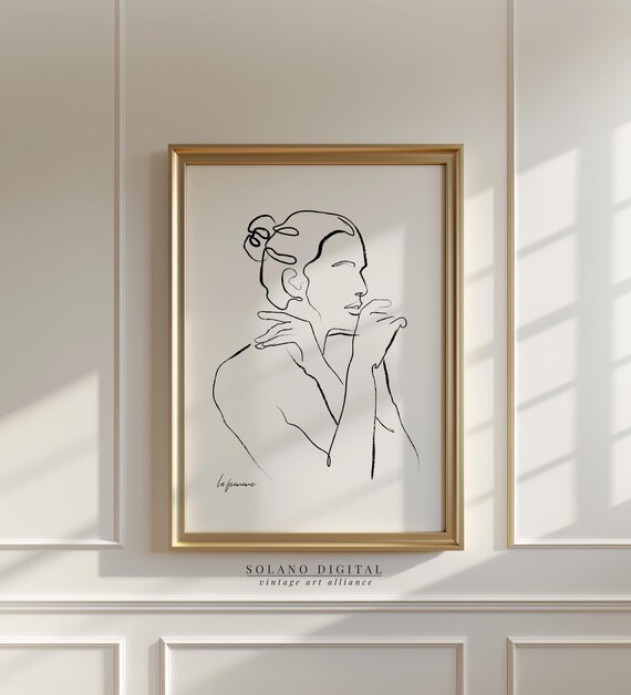La Femme Minimalist Woman Line Art Drawing Feminine Art Poster