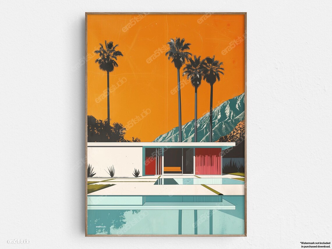 Palm Springs Retreat Mid-Century Modern Art Print