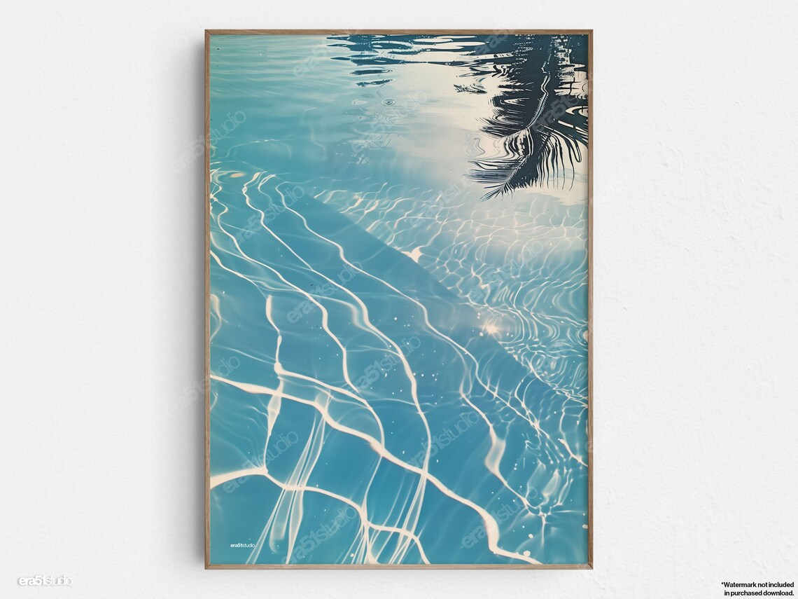 Poolside Ripples, Mid-Century Modern Art Print