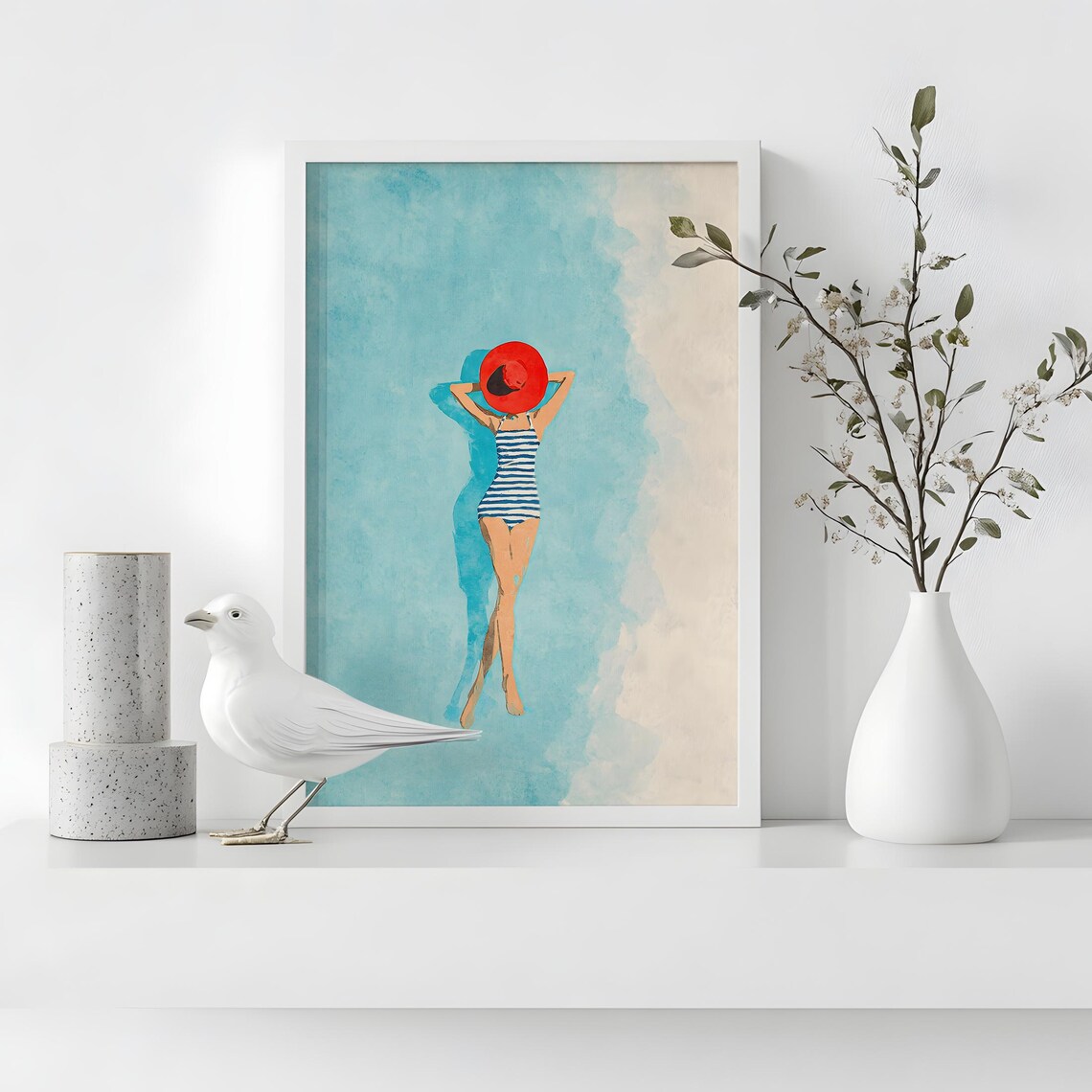 Minimalist Ocean Wall Art, Retro Beach Vacation Art - Image 2