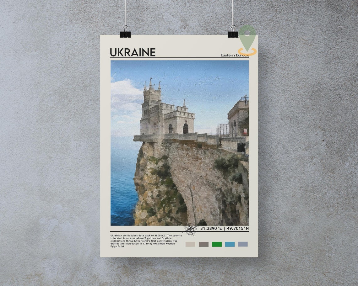 Ukraine Print Vintage Poster Ukraine Wall Art Ukraine Poster Ukraine Photo Ukraine Poster Print Ukraine Poster Ukraine Art - Image 3