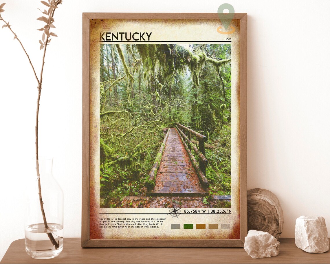 Kentucky Print Vintage Poster Kentucky Wall Art Kentucky Poster Kentucky Photo Kentucky Poster Print Kentucky Wall Decor Usa Poster - Image 6