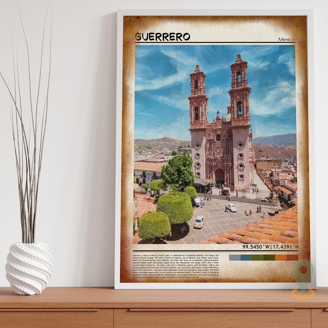 Guerrero Mexico Colonial Cathedral Historic Church Travel Print - Image 3