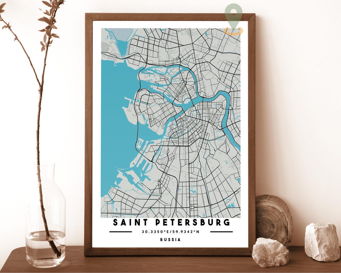 St Petersburg Map St Petersburg Map Print St Petersburg Personalized Map St Petersburg Wall Art St Petersburg City Travel - Image 5